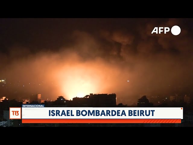 ⁣Israel lanza intenso bombardeo en Beirut tras muerte de soldados en el Líbano