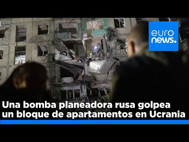 ⁣Ucrania: Al menos 12 heridos tras la explosión de una bomba rusa en un bloque de apartamentos