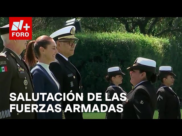 Fuerzas Armadas y GN realizan salutación a la presidenta Claudia Sheinbaum - Las Noticias