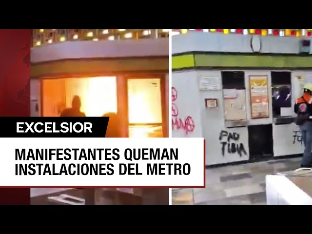 ⁣Disturbios en estaciones del Metro de la CDMX por aniversario del 2 de octubre