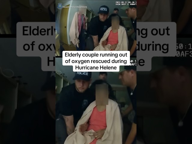 ⁣Elderly couple running out of oxygen rescued during Hurricane Helene #shorts