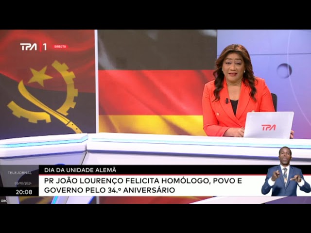 ⁣Dia da Unidade Alemã - PR João Lourenço felicita homólogo, povo e Governo pelo 34.º aniversário