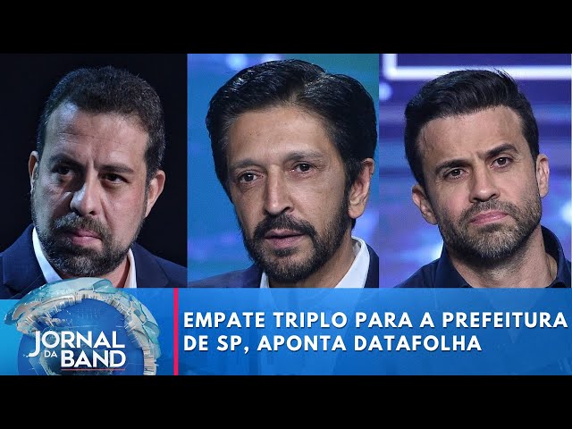 ⁣Empate triplo na pesquisa Datafolha para a prefeitura de São Paulo | Jornal da Band