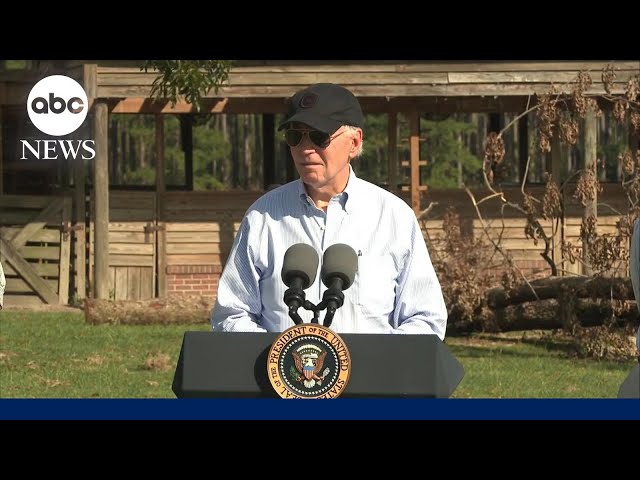 ⁣Biden visits Helene ravaged areas in Georgia