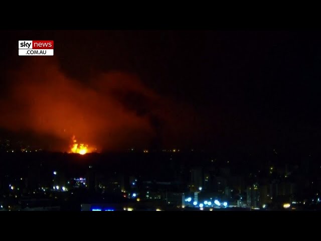 ⁣Huge explosions seen near Beirut airport