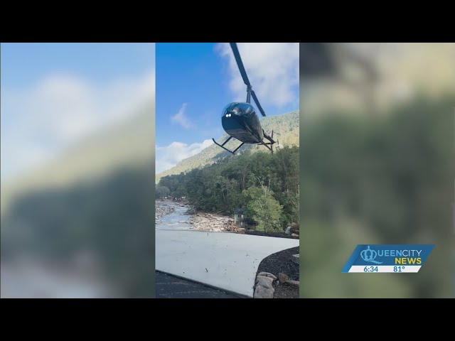 ⁣Lake Lure couple reunited after volunteer rescue pilot threated with arrest