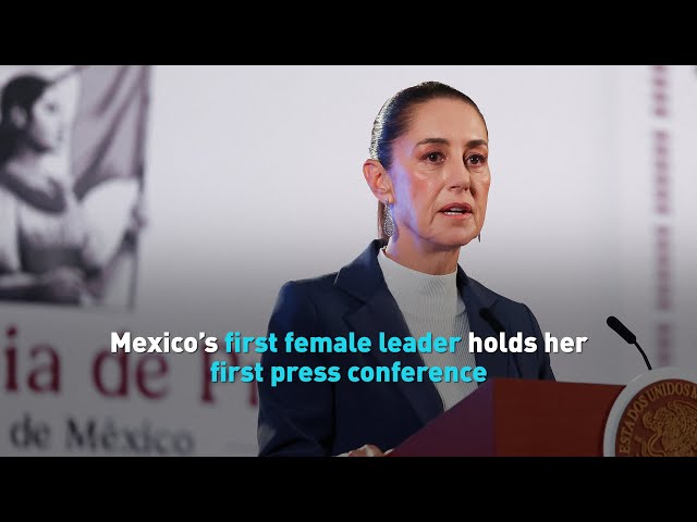 ⁣Mexico’s first female leader holds her first press conference