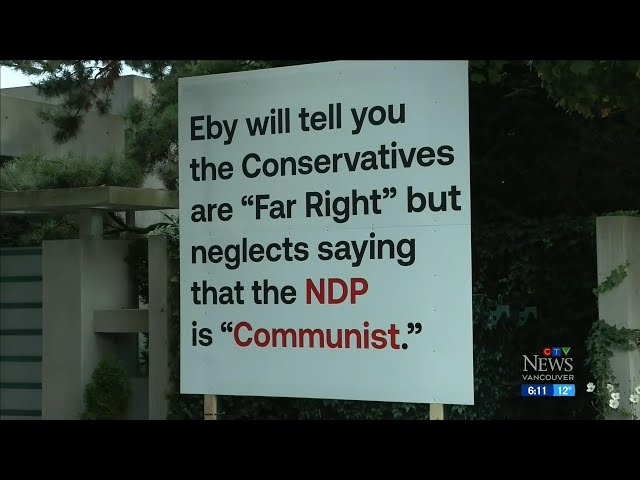 ⁣Sing calling B.C. NDP "communist" seen outside Lululemon founders home