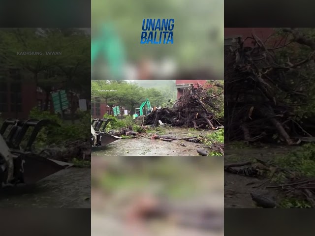 ⁣Typhoon Krathon, nag-landfall sa taiwan; nagdulot ng matinding ulan at baha #shorts | Unang Balita