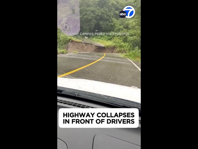 ⁣Highway collapses in front of drivers near Acapulco