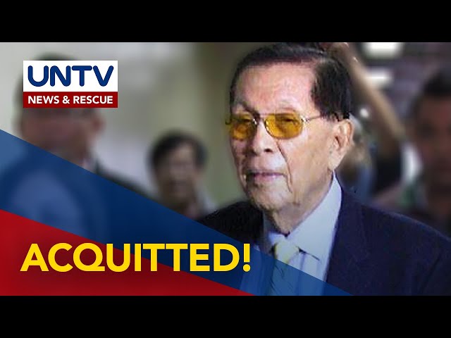 ⁣Ex-Sen. Enrile, pinawalang-sala sa plunder case kaugnay ng pork barrel scam