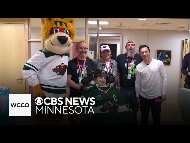 ⁣Elk River teen paralyzed in crash gets to meet hockey hero