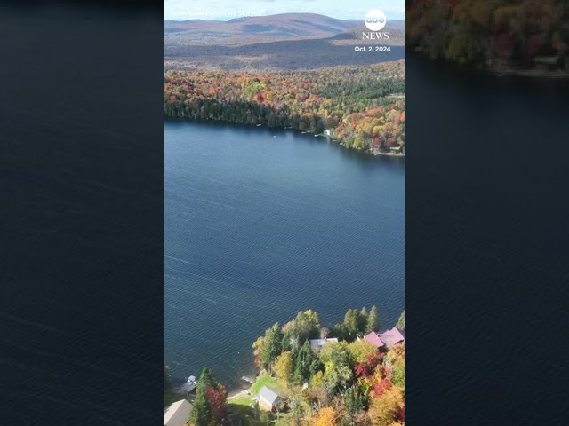 ⁣Drone footage captures the beauty of autumn in Vermont