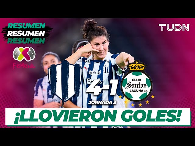 Resumen y goles | Monterrey 4-1 Santos | Liga Mx Femenil AP2024-J3 | TUDN