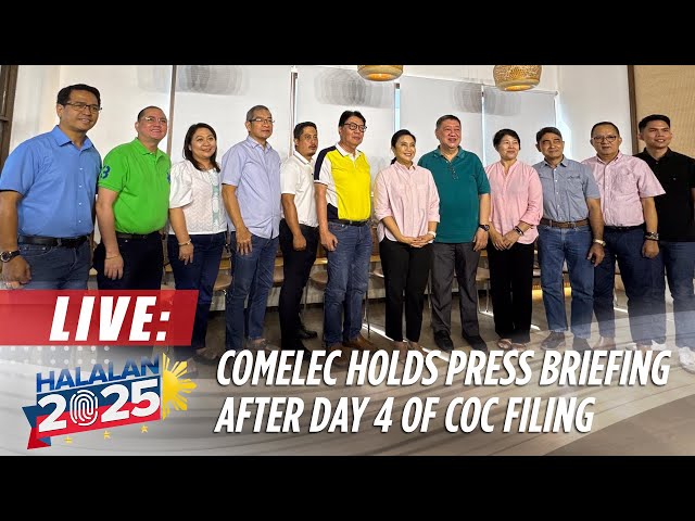 ⁣LIVE: Comelec holds press briefing following day 4 of filing of candidacy for #Halalan2025