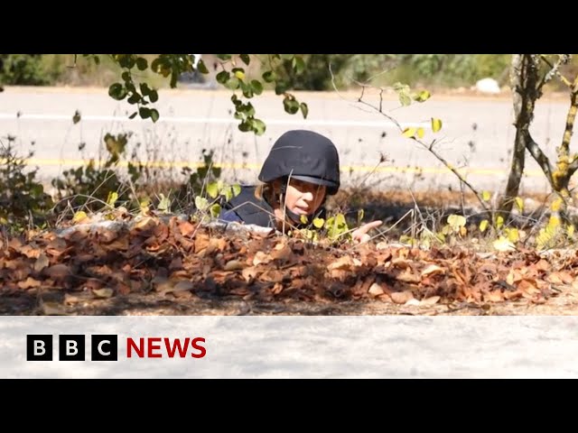 ⁣BBC crew run for cover after gunfire heard across Lebanon-Israel border | BBC News