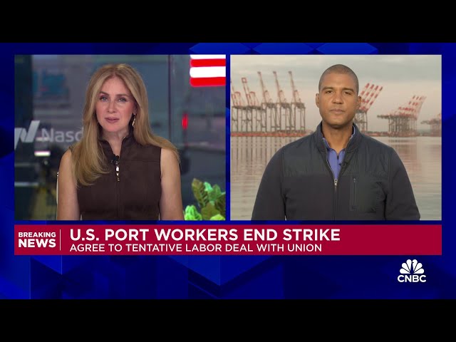 ⁣U.S. port workers end strike, agree to tentative deal on wages and contract extension