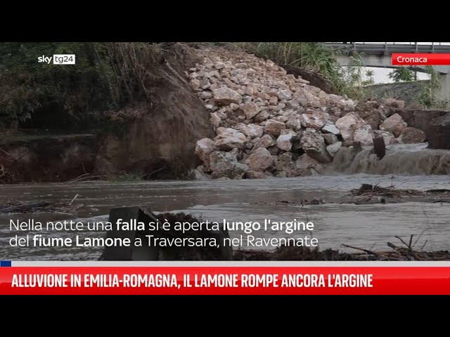 ⁣Alluvione Emilia-Romagna, il Lamone rompe ancora l'argine