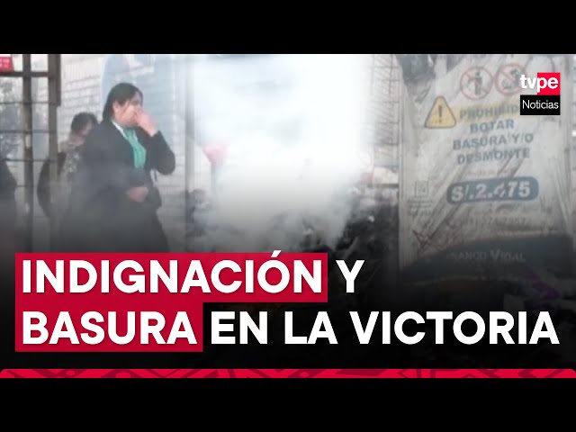 ⁣La Victoria: vecinos denuncian que sujetos botan y queman basura en plena vía pública