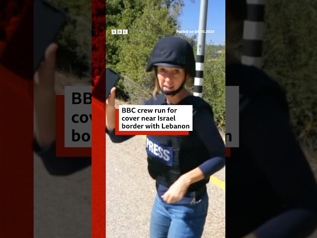 ⁣BBC crew run for cover near Lebanon-Israel border. #Lebanon #Israel #BBCNews