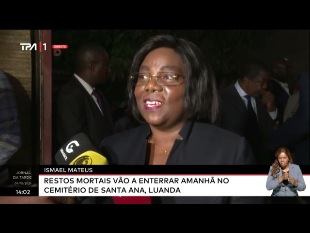 ⁣Ismael Mateus - Restos mortais vão a enterrar amanhã no cemitério de Santa Ana, Luanda