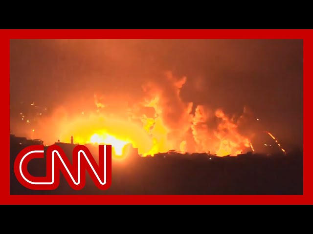 ⁣Video shows massive overnight explosions in Beirut