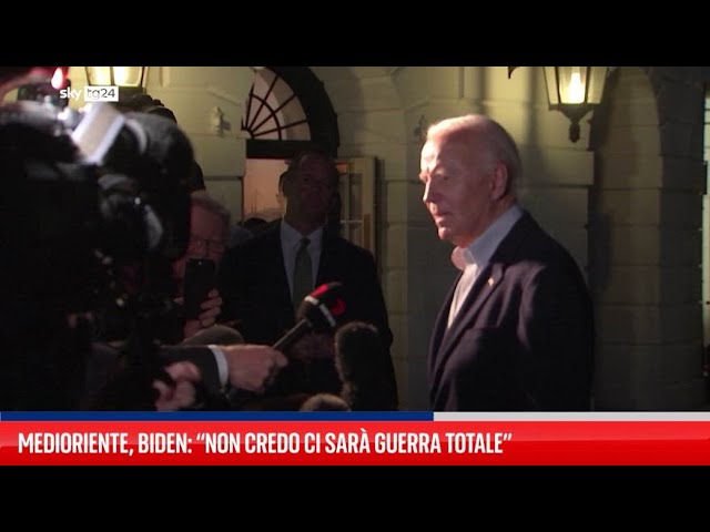 ⁣Medioriente, Biden: “Non credo ci sarà guerra totale”