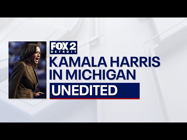 ⁣Kamala Harris campaigns in Michigan