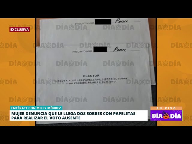 ⁣Mujer denuncia que le llegaron dos sobres con papeletas para el voto ausente