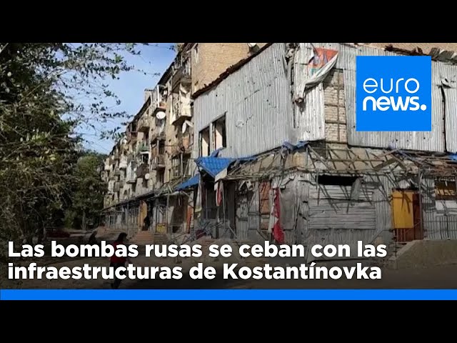 ⁣Las bombas rusas se ceban con las infraestructuras civiles en la ciudad industrial de Kostantínovka