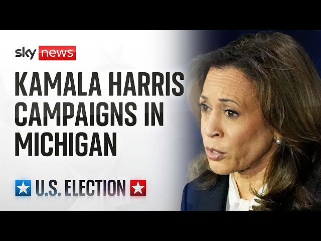 ⁣Watch live: Democrat Presidential nominee Kamala Harris campaigns in Michigan