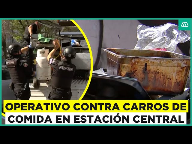 ⁣Retiran carros ilegales de comida en Estación Central