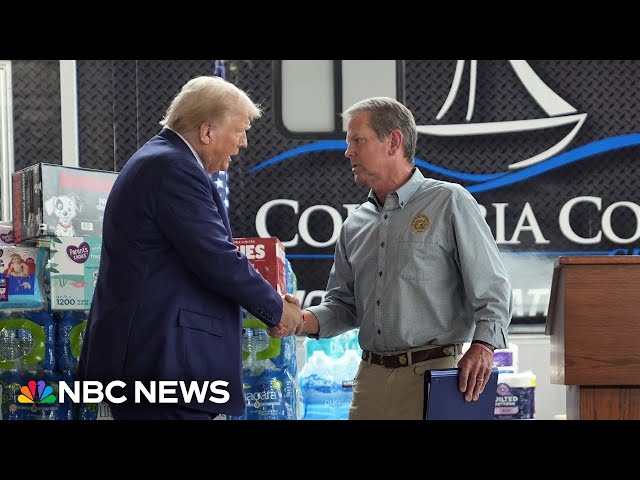 ⁣Trump joins Georgia Gov. Kemp at briefing on Hurricane Helene damage