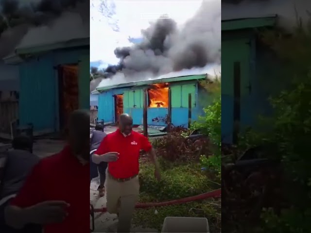 ⁣Fire at Exuma Fish Fry!