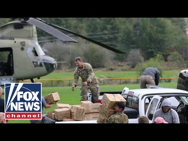 ⁣Troops help with search and rescue after Hurricane Helene