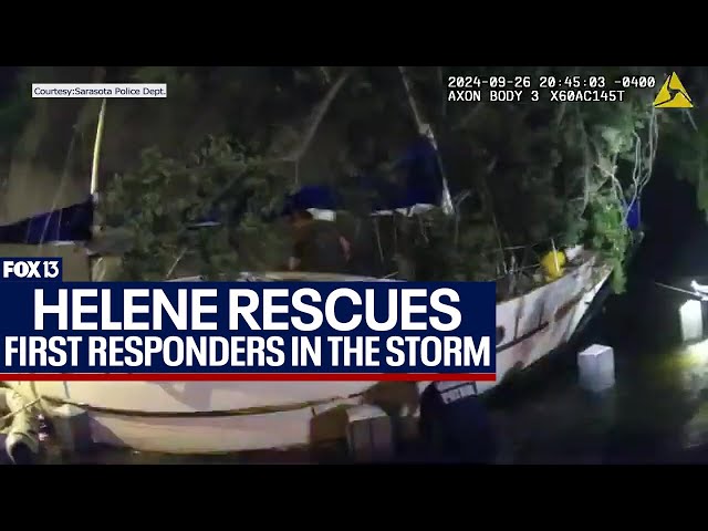 ⁣Hurricane Helene: First responders rescue storm victims