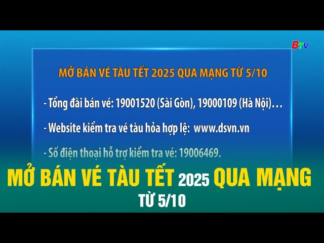 ⁣Mở bán vé tàu Tết 2025 qua mạng từ 5/10