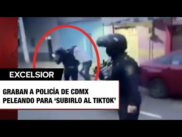 ⁣Graban a policía de CDMX peleando para ‘subirlo al TikTok