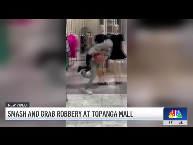 ⁣Smash and grab robbery at Topanga mall in Woodland Hills