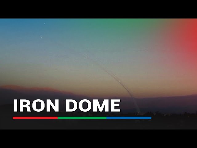 ⁣Israel's Iron Dome intercepts rockets fired from Lebanon