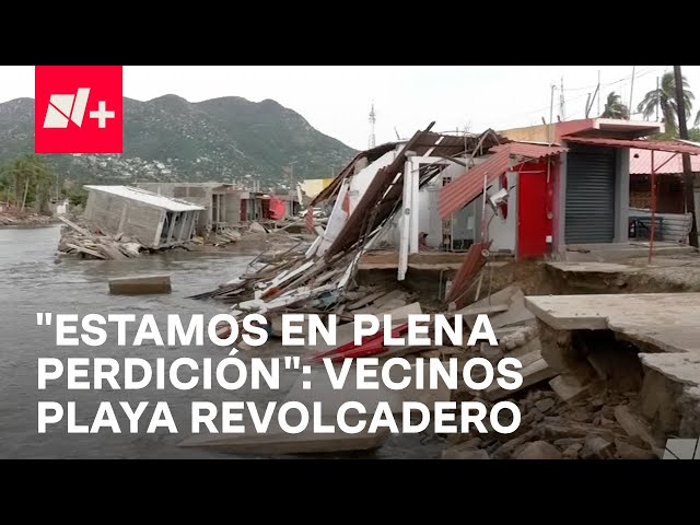 ⁣Habitantes y comerciantes de Playa Revolcadero esperan ayuda ante destrucción que dejó John