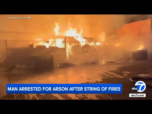 ⁣Man suspected in string of DTLA arson fires arrested