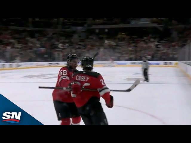 ⁣Devils' Seamus Casey Pulls Slick Deke Before Lasering First Career NHL Goal