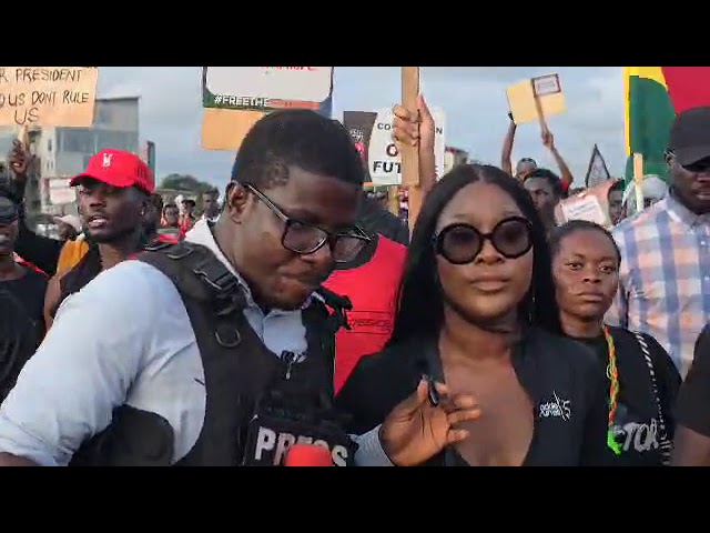 ⁣Efia Odo And Captain Smart Spotted at final day of #stopgalamsey & #Freethecitizens DEMO