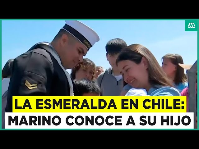 ⁣Marino pudo conocer a su hijo: La Esmeralda llega a Chile tras 6 meses en alta mar