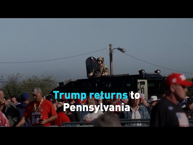 ⁣Trump returns to Pennsylvania