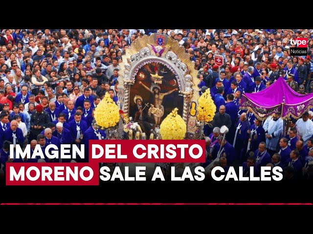 ⁣Señor de los Milagros 2024: imagen del Cristo Moreno inició su recorrido