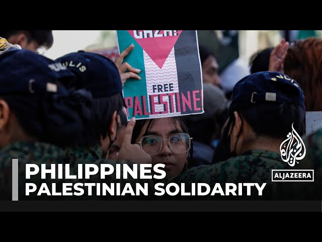 ⁣Protests in solidarity with Palestinians: Demonstrators take to the streets of Manila