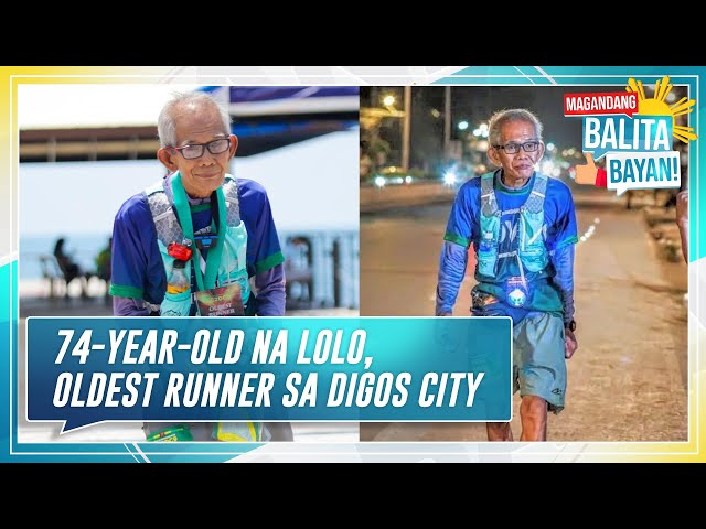 ⁣74-year-old na lolo, oldest runner sa Digos City