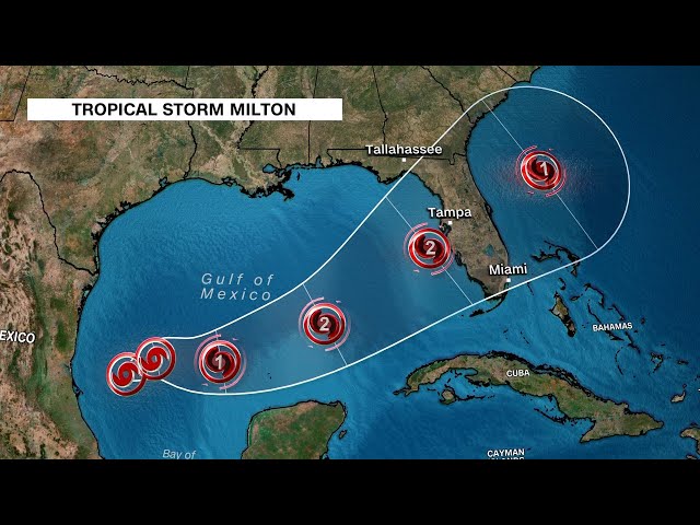 ⁣Tropical storm Milton expected to intensify into a hurricane